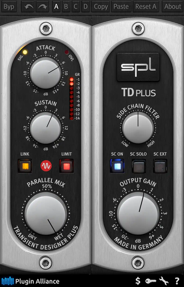 SPL Transient Designer Plus – Transient Shaper by Plugin Alliance